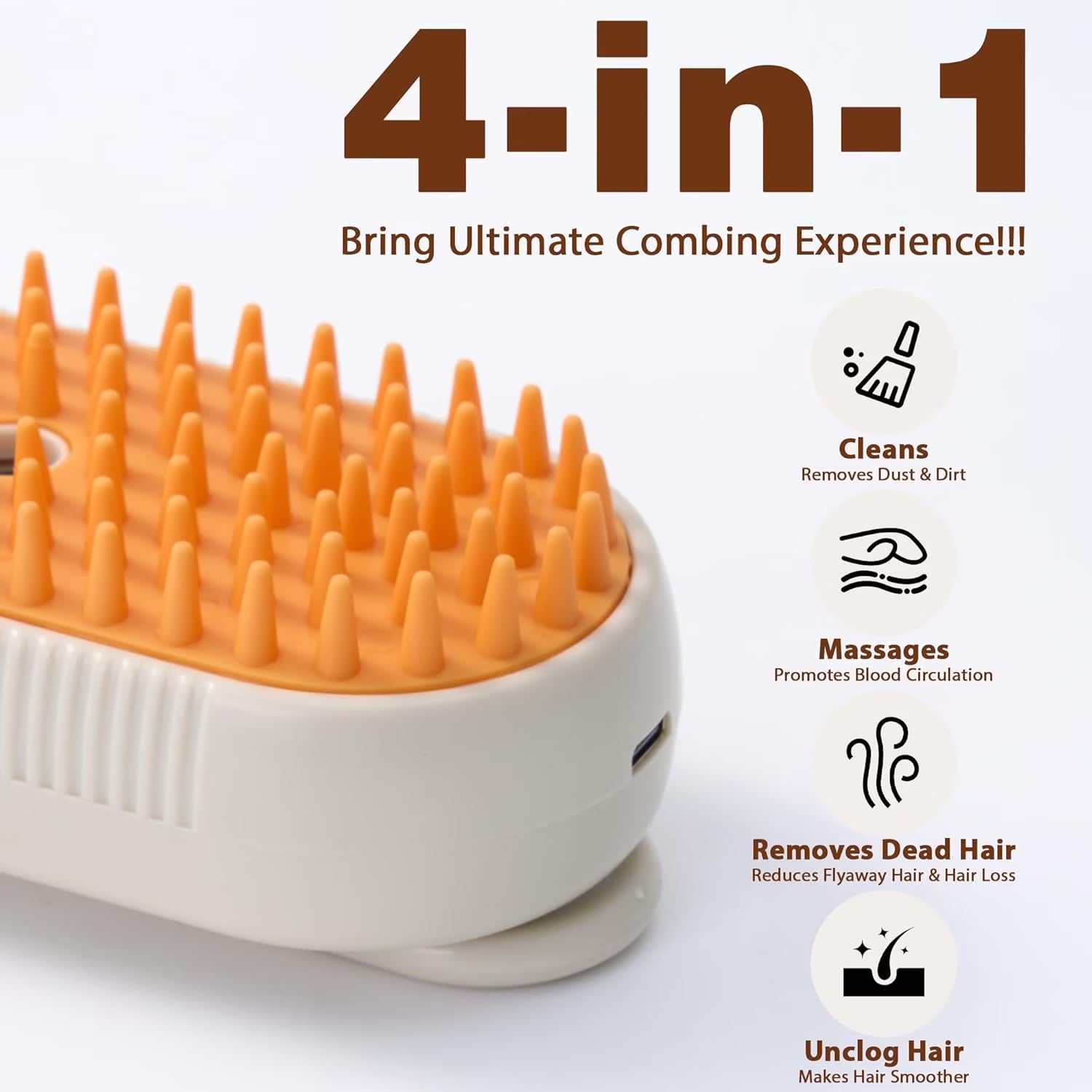4 in 1 Cat Steam Brush for Shedding, Rechargeable Cat Brush with Steam, Anti-Static Steam Pet Brush, Massage, Cleaning, Shedding & Combing All in One,
