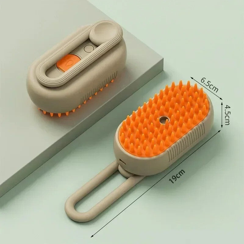 UPGRADE Pet Steam Brush Dogs Cat Hair Brush Dog Hair Brush Electric Brush USB