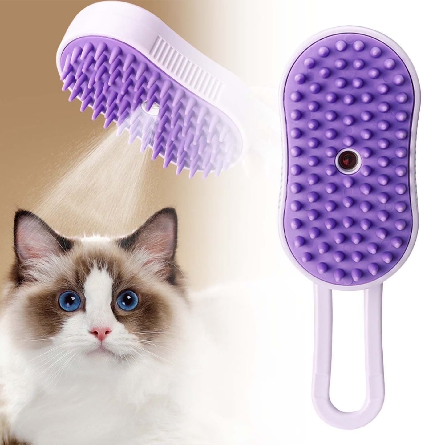 4 in 1 Cat Steam Brush for Shedding, Rechargeable Cat Brush with Steam, Anti-Static Steam Pet Brush, Massage, Cleaning, Shedding & Combing All in One,