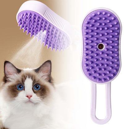 4 in 1 Cat Steam Brush for Shedding, Rechargeable Cat Brush with Steam, Anti-Static Steam Pet Brush, Massage, Cleaning, Shedding & Combing All in One,