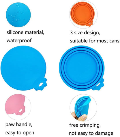 Can Covers Universal Silicone Can Lids for Pet Food Cans Fits Most Standard Size Dog and Cat Can Tops BPA Free