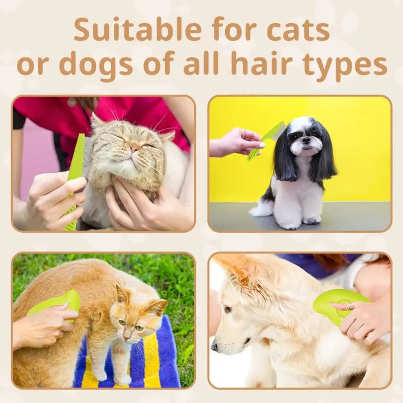Steam Brush Cat Hair Steam Brush Electric Spray Steamy Cats Brush Pet Comb Grooming Removing Tangled and Loose Cats Accessorie