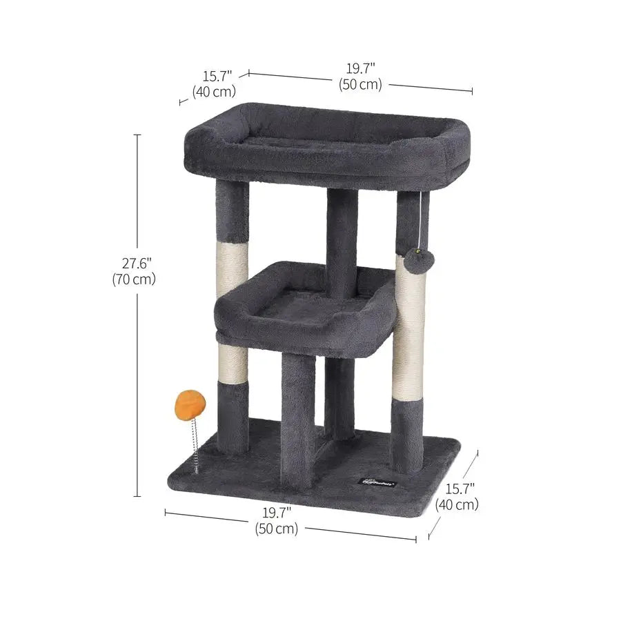 27.6Inch Cat Tree, Cat Tower for Indoor Cats, Cat Condo for Large Cats, Small Cat Tree with Scratching Post, Toy Balls, for Kitt