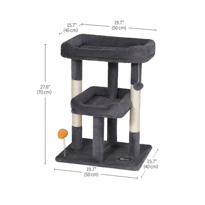 27.6Inch Cat Tree, Cat Tower for Indoor Cats, Cat Condo for Large Cats, Small Cat Tree with Scratching Post, Toy Balls, for Kitt