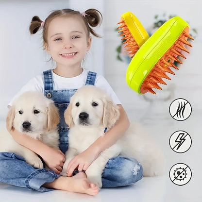 Steam Brush Cat Hair Steam Brush Electric Spray Steamy Cats Brush Pet Comb Grooming Removing Tangled and Loose Cats Accessorie