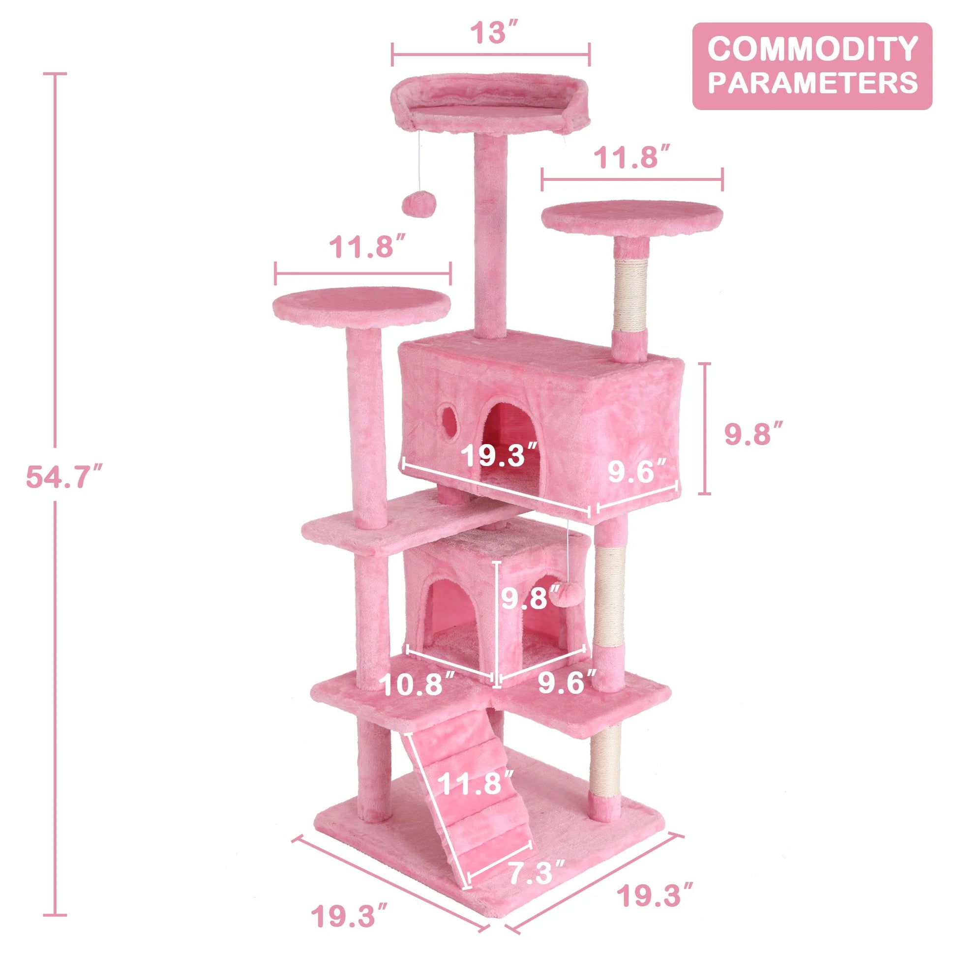 54 Inch Tall Cat Trees and Towers for Small Medium Cats, Multi-Level Cat Tree Tower with Scratching Posts Stand Cat Condos Cat Towers for Indoor Cats Kitten Pet Play House