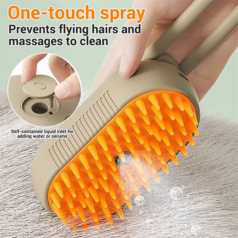 Cat Steam Brush Steamy Dog Brush 3 in 1 Electric Spray Cat Hair Brushes for Mass