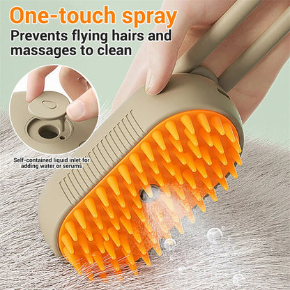 Cat Steam Brush Steamy Dog Brush 3 in 1 Electric Spray Cat Hair Brushes for Mass