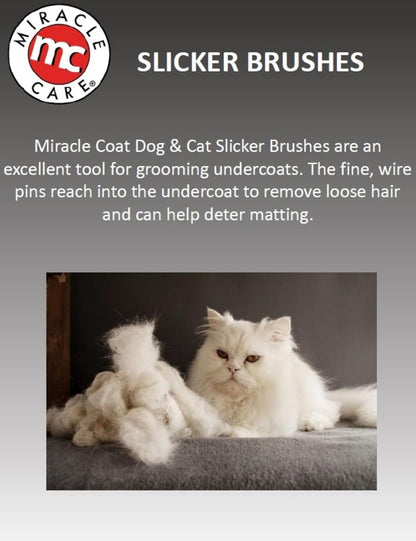 Slicker Brush for Cats, Pet Hair Brush for Shedding, Removes Loose Undercoat, Ergonomic Handle, Smaller Head for Cats