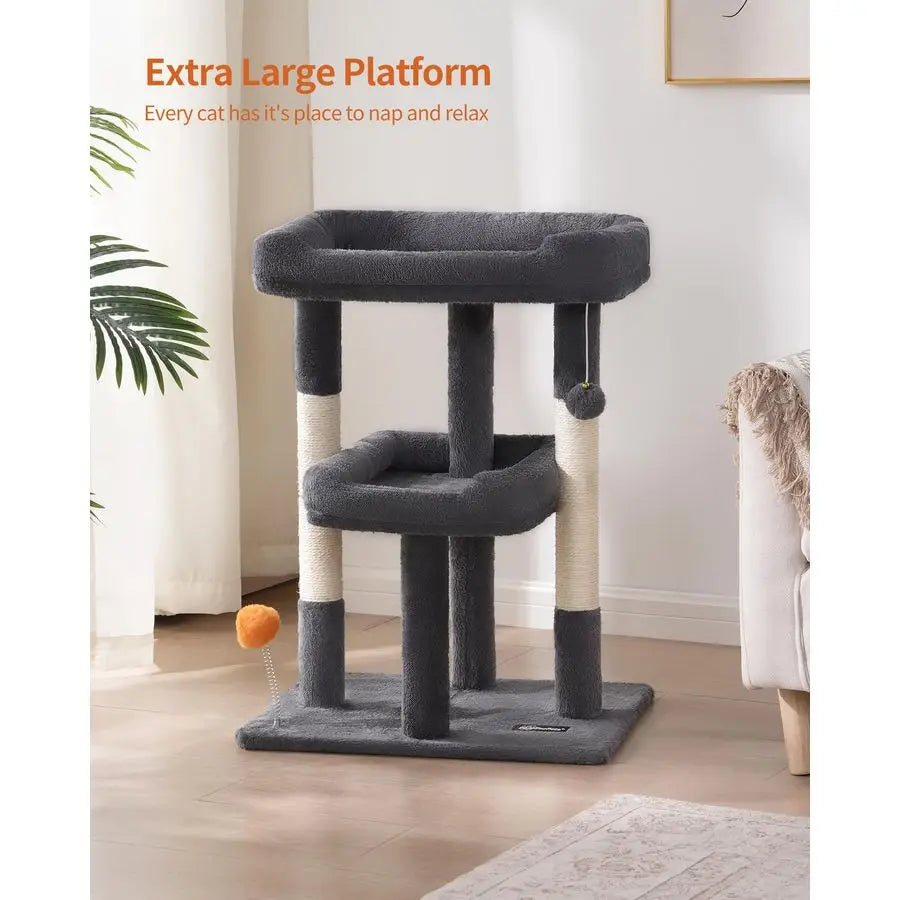 27.6Inch Cat Tree, Cat Tower for Indoor Cats, Cat Condo for Large Cats, Small Cat Tree with Scratching Post, Toy Balls, for Kitt