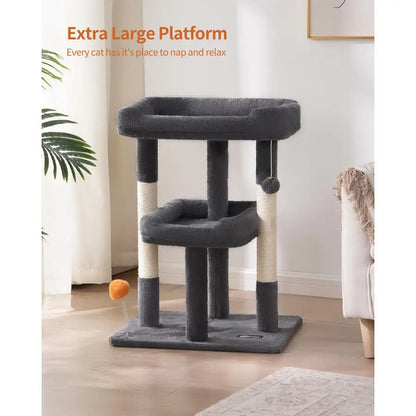 27.6Inch Cat Tree, Cat Tower for Indoor Cats, Cat Condo for Large Cats, Small Cat Tree with Scratching Post, Toy Balls, for Kitt
