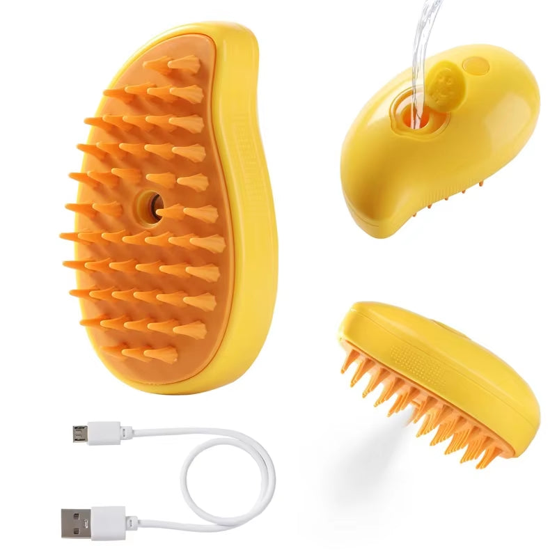 Steam Brush Cat Hair Steam Brush Electric Spray Steamy Cats Brush Pet Comb Grooming Removing Tangled and Loose Cats Accessorie
