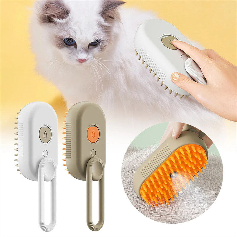 Cat Steam Brush Steamy Dog Brush 3 in 1 Electric Spray Cat Hair Brushes for Mass